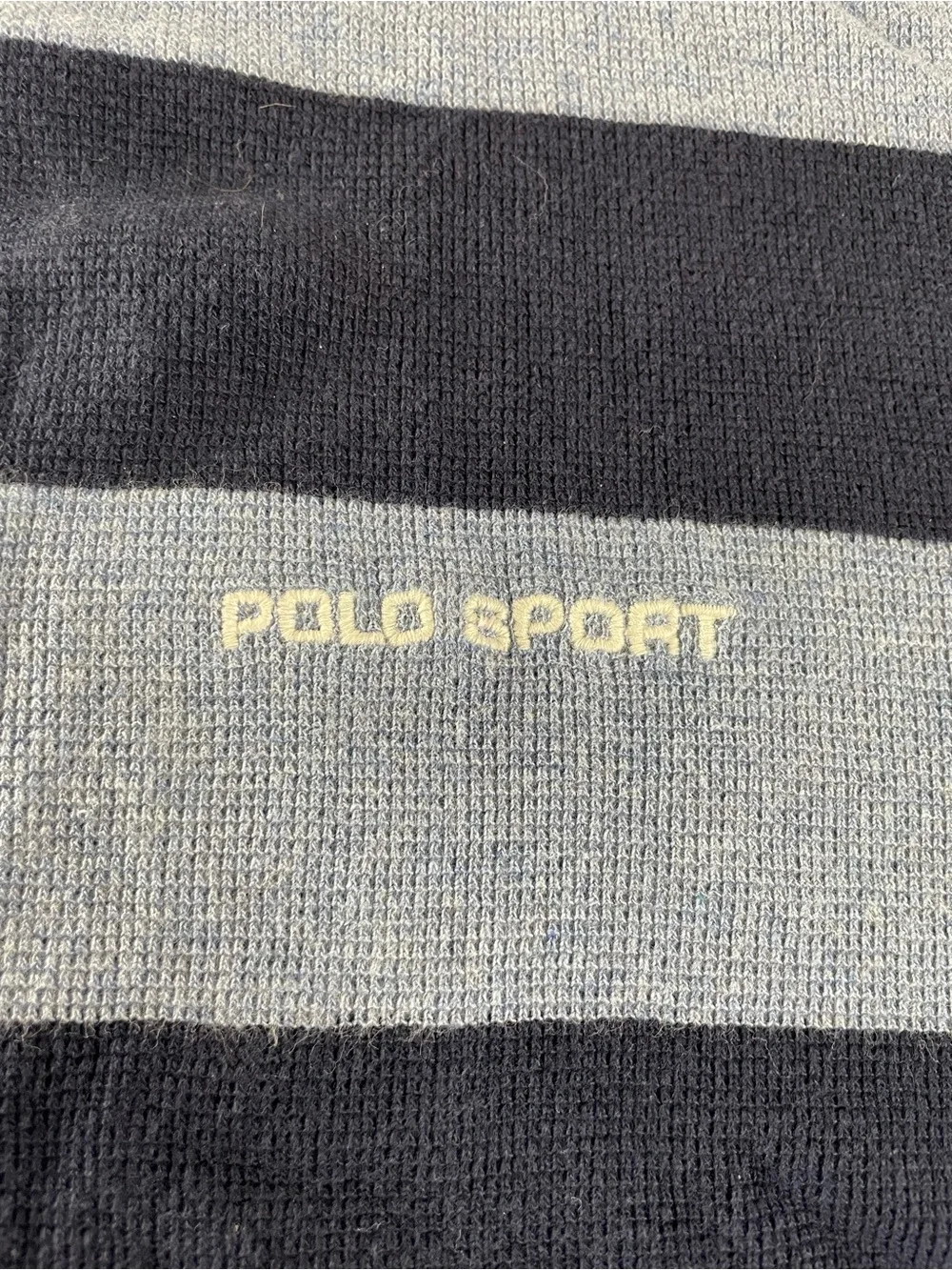 Polo Sport Ralph Lauren Blue Striped 1 Button Polo Shirt Size XXL Vtg Cotton